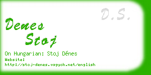 denes stoj business card